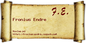 Fronius Endre névjegykártya