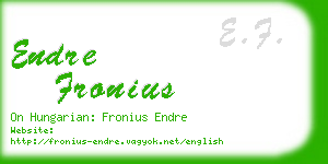 endre fronius business card